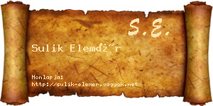 Sulik Elemér névjegykártya