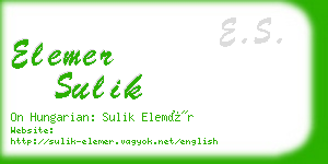 elemer sulik business card